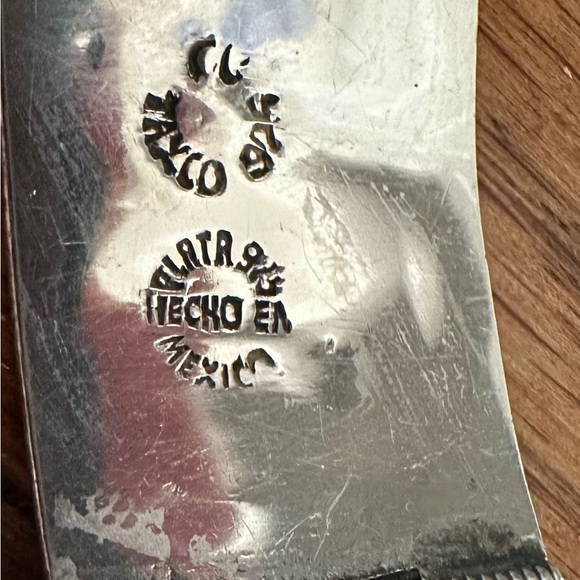 Rare Vintage Silver Mexico Abalone Shell Six Panel Link Bracelet - Picture 5 of 8